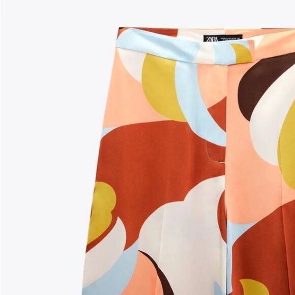 Zara Printed Wide Leg Palazzo Pants XS - Picture 6 of 6